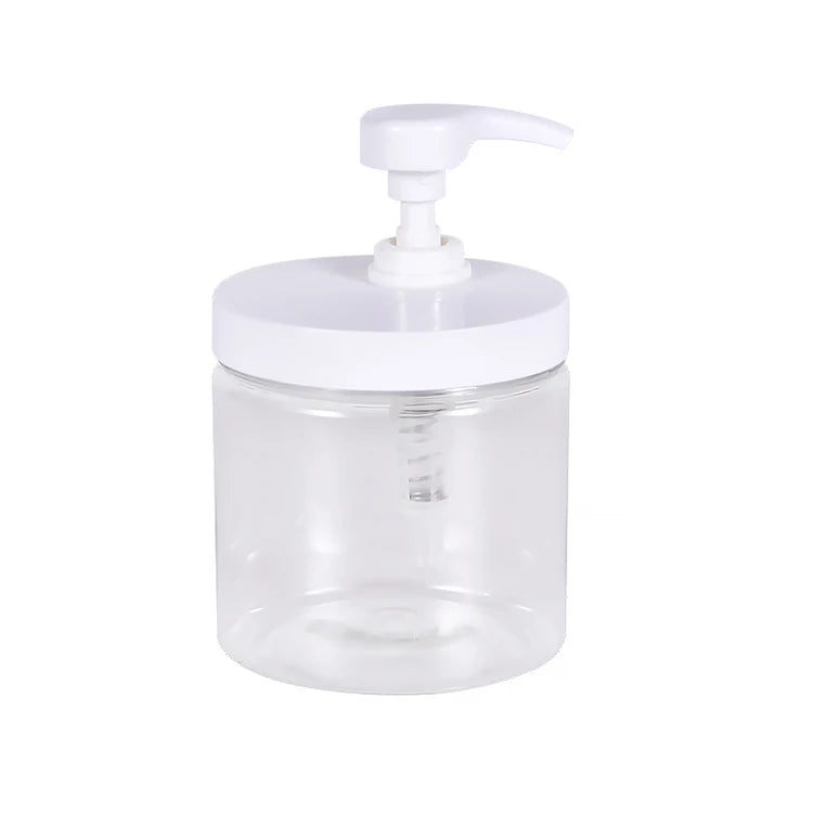 Large 500ml Flat Shoulder Plastic Clear Shampoo Bottle with Pump Body Wash Lotion Skin Care Packaging