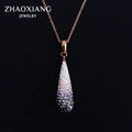 Water Drop Necklaces for Women Fashion Crystal Jewellery Gifts Party Anniversary Chain Wholesale Dropshipping Accept