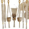 100% Handmade Cotton Macrame Plant Hanger Gardening Flower Pot Mesh Bag Hanging Basket   for Home Decor