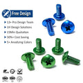 #8-32 3/8 Phillips Cross Truss Head Machine Screws Colored Green Anodized Aluminum Screw