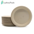 9" Customizable Greaseproof Microwavable Eco-Friendly Biodegradable Bamboo Fiber Wedding Disposable Paper Plates Cookie Salad