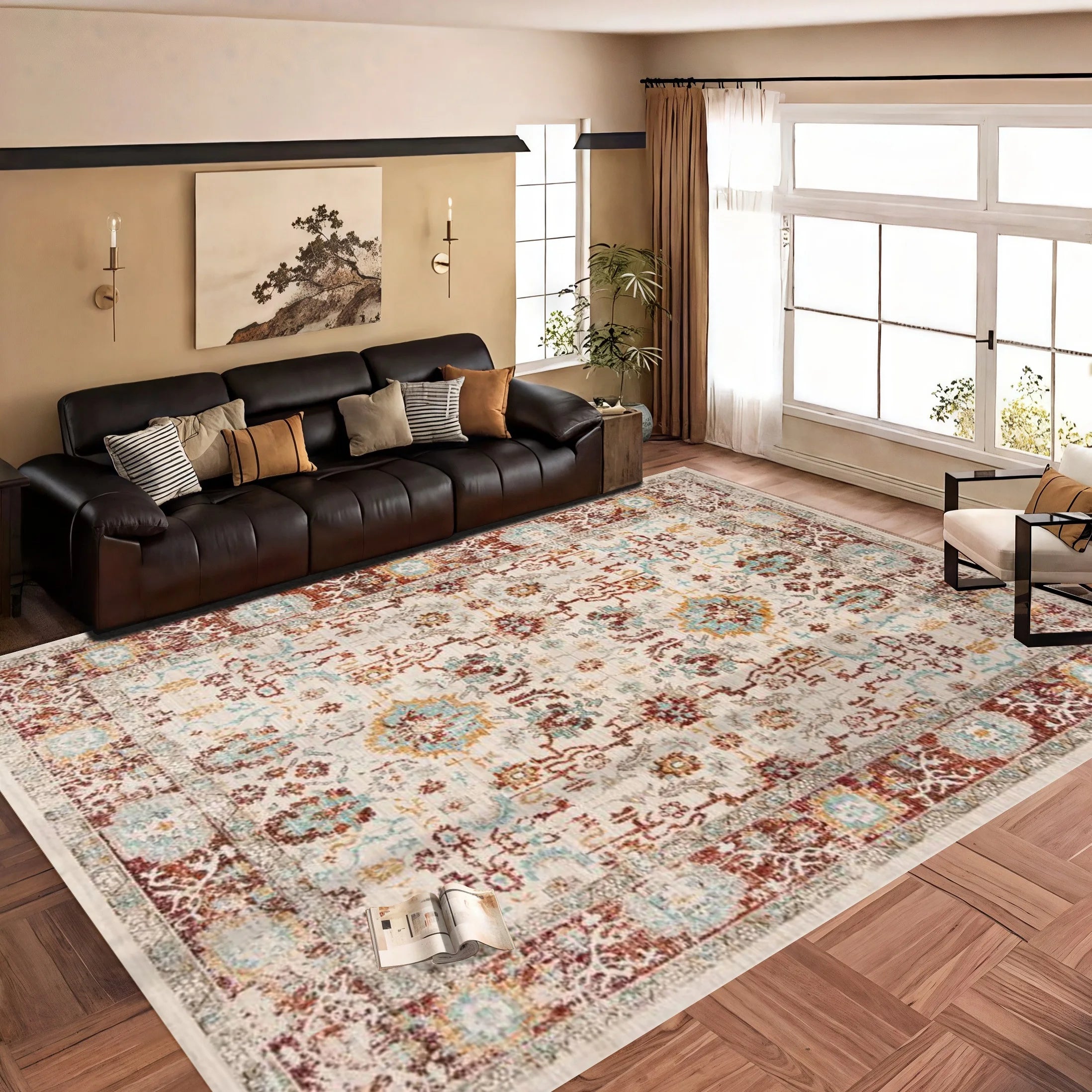 Carpet Manufacturer Anti-Slip Easy Clean Wear Resistant High Quality Printed Area Rugs With Low Pile Soft Faux Cashmere Surface