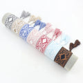 1.5 Inch Width 100% Polyester Geometric Jacquard Weaving Strap with Tassel Wrap Bracelet