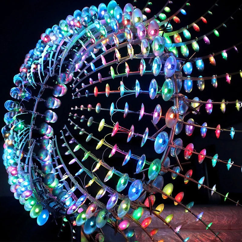 Big 3d Led Kinetic Art Metal Wind Sculpture Spinner for Sale