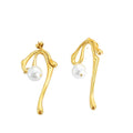 Fine Glass Colorful Beads Pendant Earrings Cute Stainless Steel 18K Gold Jewelry Earrings