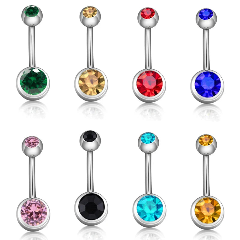 New G23 Titanium Crystal Belly Ring Titanium Simple BellyWholesale Piercing Jewelry F136Titanium Belly Ring