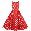 Women Retro Summer Dresses New Robe Hepburn Style Vintage Slim Rockabilly Polka Dot Print Party Dress Vestido