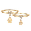 2022 Trendy Gemstone Rings 18K Gold Plated Brass ZIRCON Geometric Unisex Heart Jewelry for Boys Girls