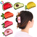 Fruit Vegetable Print Hair Claw Clip  Women Glossy  Hair Clasp Hair Slide