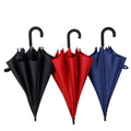 Customizable Modern Classic Oriental Business Umbrella Durable Straight Double Grooves Curved Plastic Manual Golf Umbrella