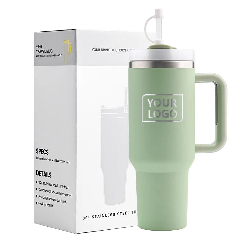 Custom logo Double Wall Adventure H2.0 Cup Stainless Steel Travel Coffee Mug 40oz Tumbler with Handle
