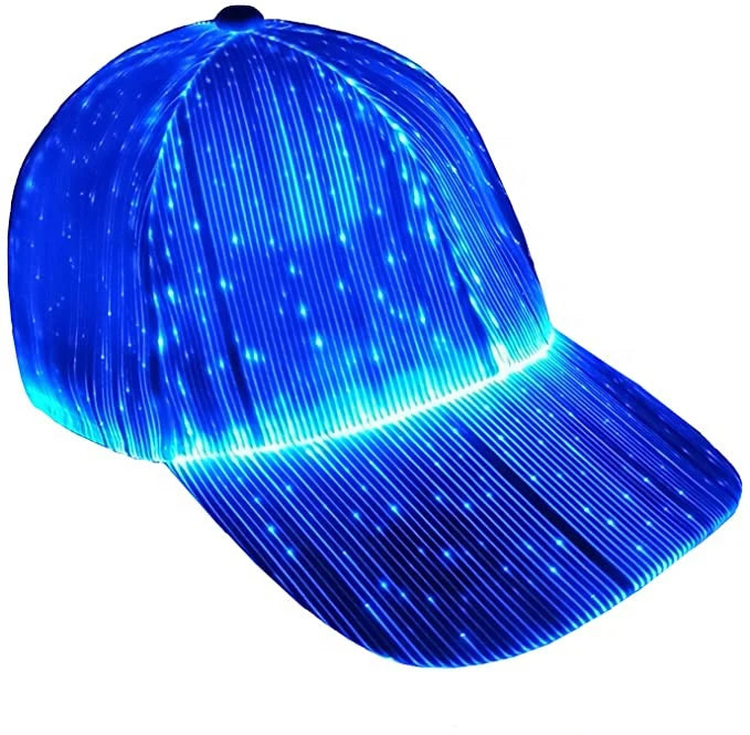 LED Light up Hat Glow in the Dark Baseball Hatfor Rave Music Festival Party  Fiber Optic Luminous Baseball Hat