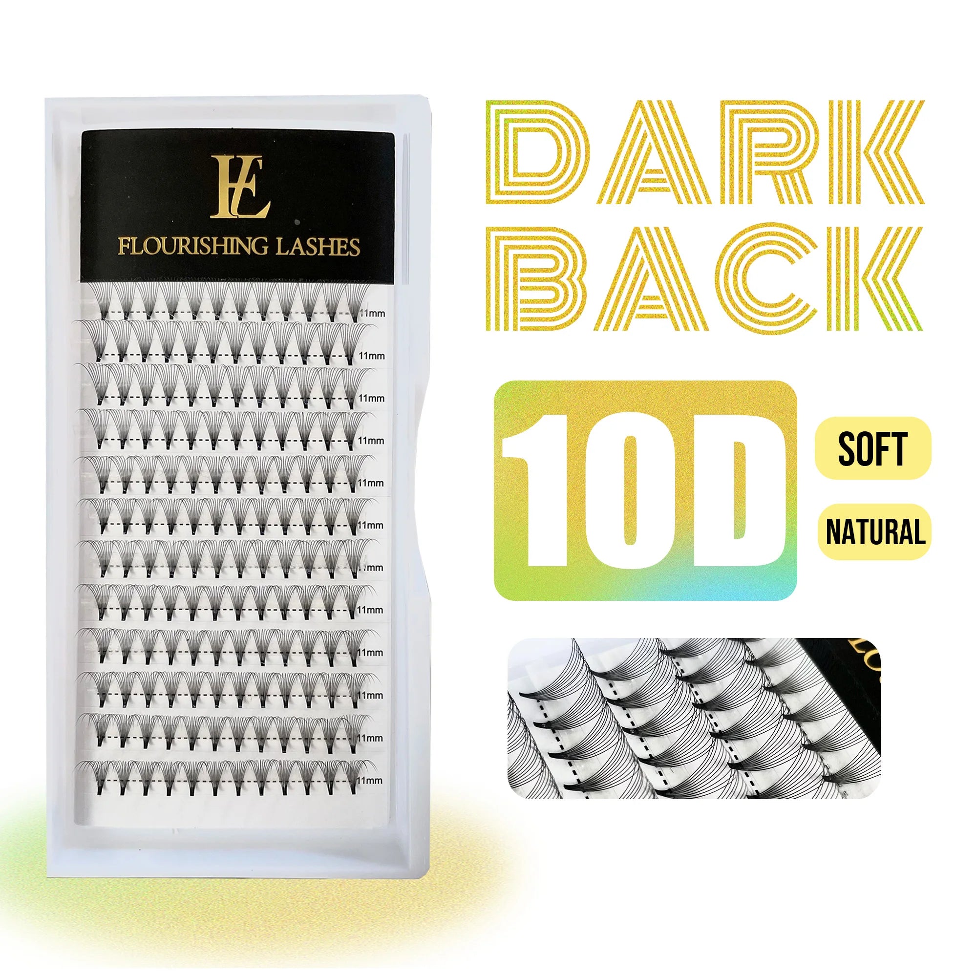 Heat Bonded Short Stem Premade Fans 10D Volume Lashes