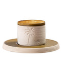 Arabic Coarse Pottery No Handle Drinking Water Cup Middle East Porcelain Espresso Cup Coconut Palm Tree Ceramic Coffee Mug