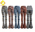 2026 Spring Womens Casual Solid Color Knitted Bell Bottoms Street Wear Flared Pants Women's Casual Trousers
