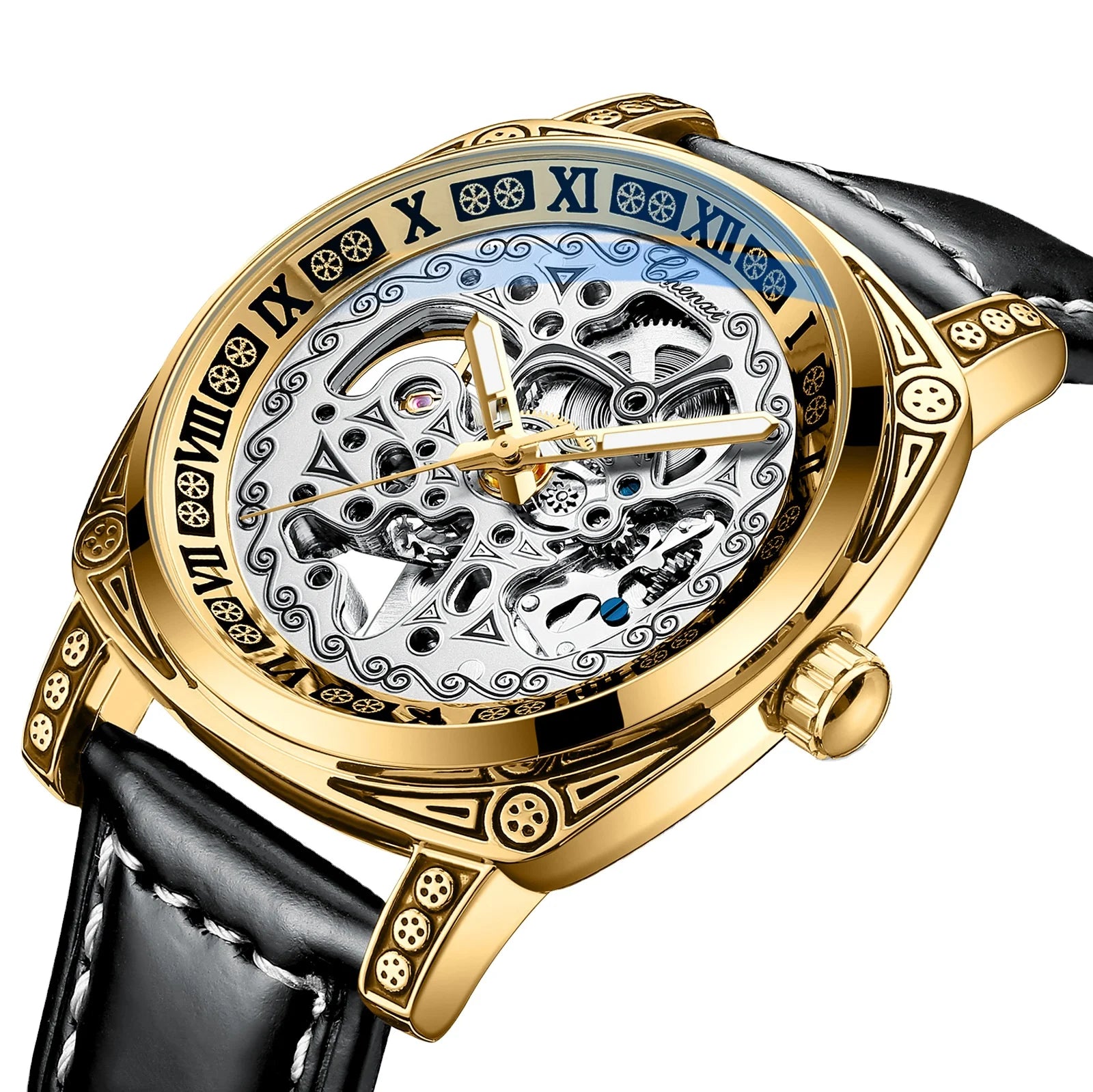 CHENXI 8825 Man Watches Skeleton Mechanical Automatic Men's Wrist Watch Retro Waterproof Business Leather Sport  Men Watches