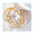 Fashionable and Versatile Small Waist Open Women's Bracelet Light Luxury Style High-end All-diamond Stainless Steel Bracelet