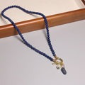6mm Bohemian Sodolite Stone Necklace for Men Women Natural Stone Pendent Beaded OT Clasp Choker Jewelry Gift Wholesale