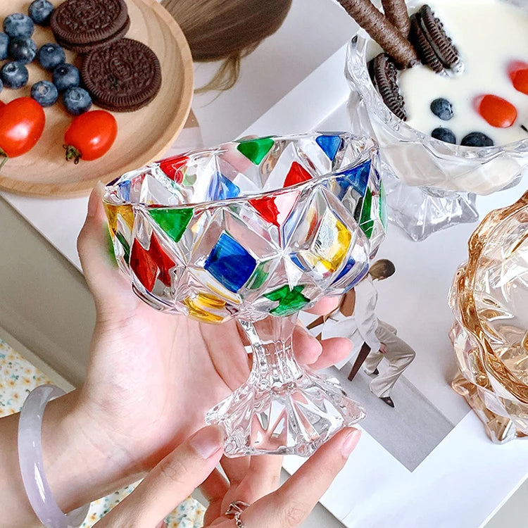 Wholesale High Quality New High Foot Mousse Dessert Bowl Ins Yogurt Pudding Ice Cream Glass Cup