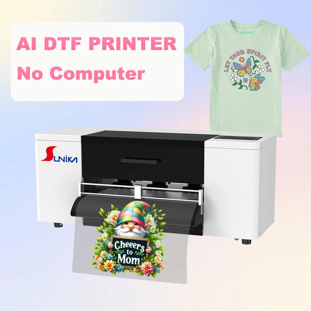 A3 DTF Printer 13inch Roll-to-Roll New No Computer Print Machine Ai Dtf Pigment Ink for T-Shirt Printing