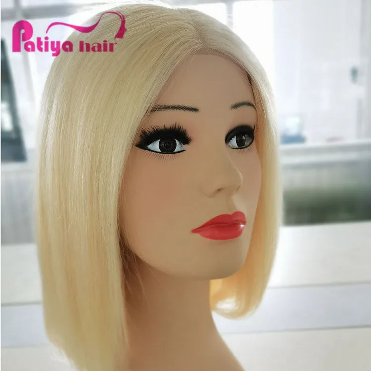 Pre Pluck Hairline Blond 613 Straight 13*4 Lace Frontal Short Bob Wig Natural 150% Density 613 Honey Blonde Lace Wigs Human Hair