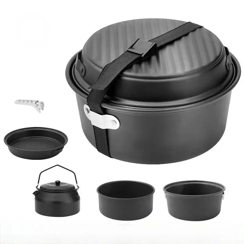 Beeman Nonstick Cooking Pot Set Picnic Hiking Utensils for Camping Portable Cookware Set for Outdoor Adventures