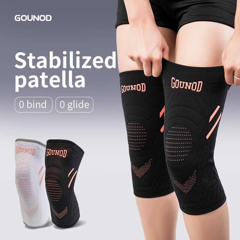 Knitted Knee Sleeves with Anti-slip Silicone Elastic Breathable Knee Protector Knee Support Brace