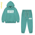 OEM High Quality 100% Cotton Fleece Kids Hoodies Set New Arrival Embroidered Children's Sweatsuit Winter Tracksuits Jogger