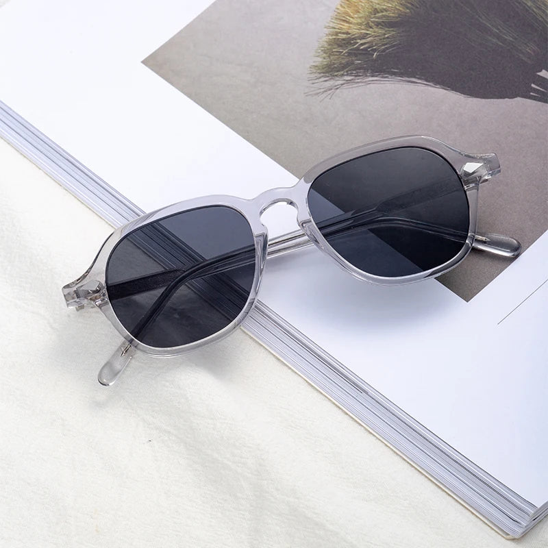 New Version Retro Frame Big Face Sunglasses Trend Street Shot Luxury Acetate Sunglasses