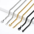 Stainless Steel Chains Necklace Wholesale Classic Silver Gold Black Stainless Steel Wheat Chain Necklace for Men Women MegaBDM