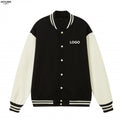 Custom Unisex Printing Embroidery Logo Baseball Jacket Mens Women's Button-Down Baseball Varsity Cotton Jackets Printed