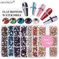 6 Grids 3D Flat Diamond Crystal Nail Art Decoration Glitters Stone Diamonds Stone Shaped in Box Nail Rhinestones