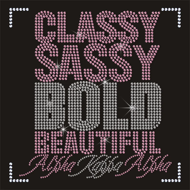 Glitter Rhinestone Heat Transfer Iron On Wholesale Bling Motif Ready To Press Appliques For Women Clothing Fashion Party Costume