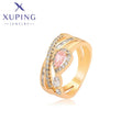 X000669459 XUPING Jewelry Synthetic Cubic Zirconia Cross Oval Pink Stone Women Finger Ring