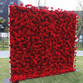 Wedding Red Rose Flower Wall Backdrop 5d Red Roses Artificial Flowers Panels Piece Wall Hanging Silk Flower Arrangement Panel