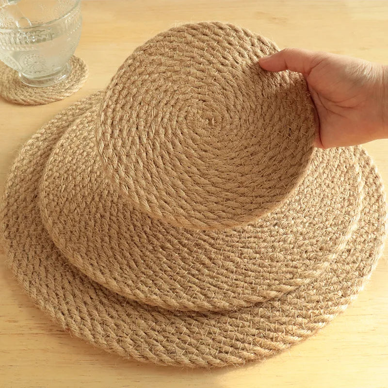 Lingrass Eco-Friendly Insulation Dining Table Mat Straw Coaster for Home Mug Factory Stock Supports Generations Home Decor Food