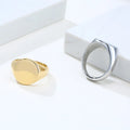 Simple Style Accessories Stainless Steel Geometrical Ring Fashion Round Gold 18k Rings Jewelry Women Girl Gift