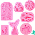 Ocean Style Seahorses Turtles Starfish Fish Tails Ceramic Clay Chocolate Candy Sugar Cake Decoration Silicone Mold