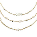 Dainty 14K Gold Filled Adjustable Layered  Cross Chain Bracelet Cute Evil Eye Oval Chain Pearl Bracelets for Women Jewelry
