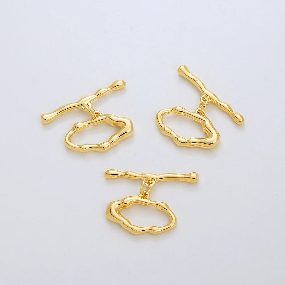 Baroque Jewelry Accessories OT Clasp Pattern Oval Shaped Necklace Clasp Brass Gold Plated OT Clasp for Jewelry Making