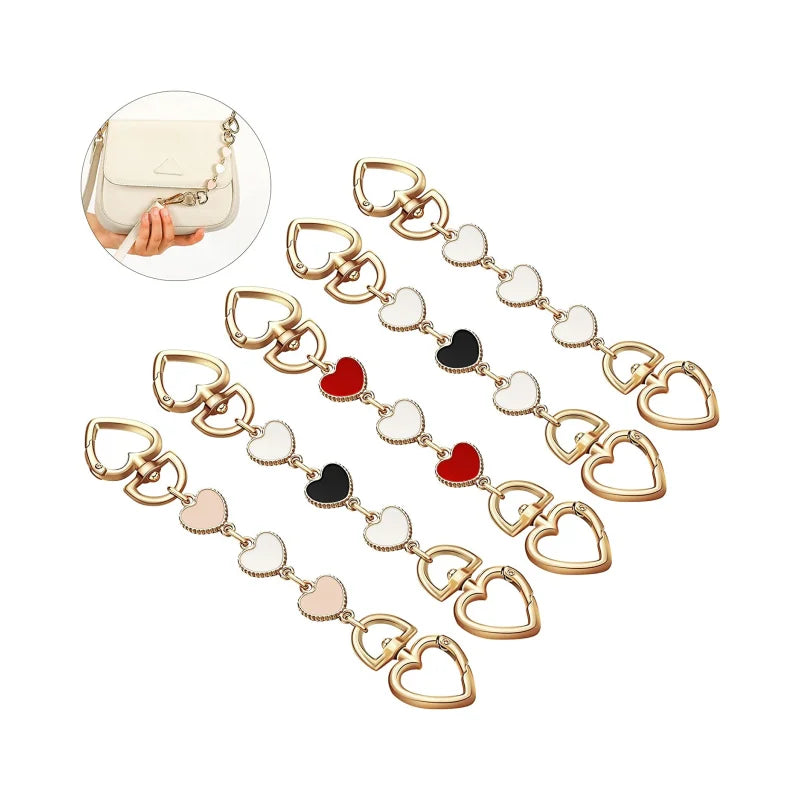 Hot Sale Heart Shape Bag Strap Extender Chain Charm Women Bag Accessories for Women Girls DIY Handbag Wallet Bags