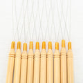 Hair Extension Hook Pulling Tool Needle Threader Micro Rings Beads Loop Wooden Handle Weaving Needle Type Hook Needles