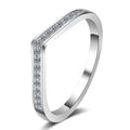 S925 Sterling Silver V-shaped Diamond Ring Inlaid Moissanite Fashionable Light Luxury Proposal Wedding Ring