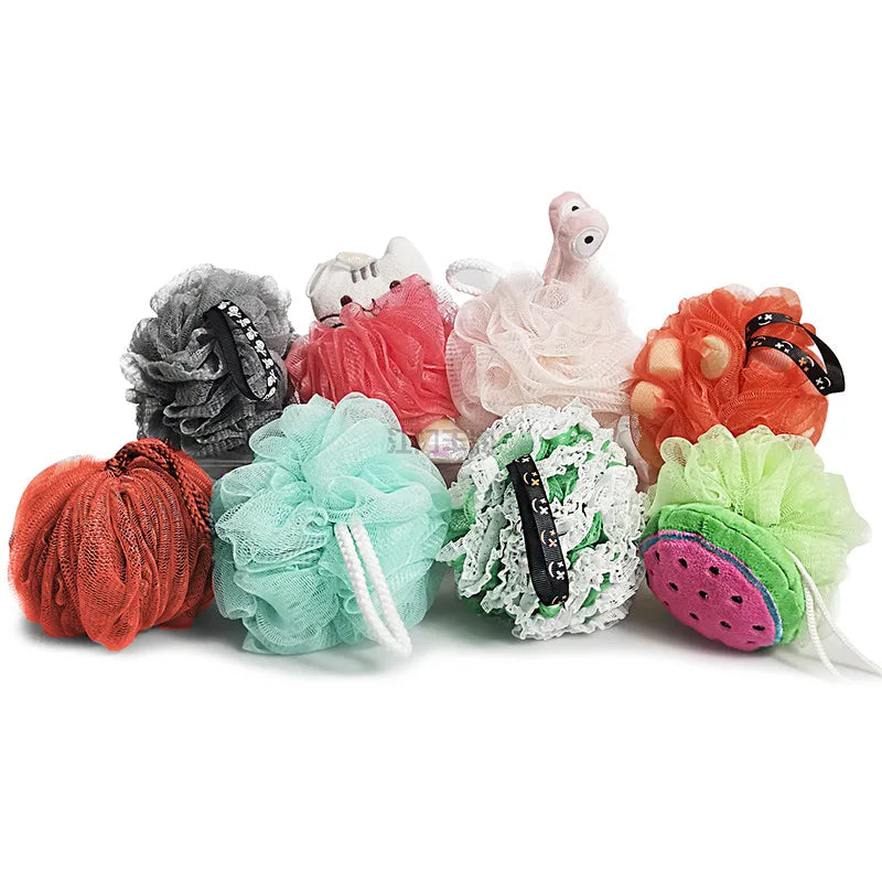 Gmagic Bulk Mix Color Random 20g 50g Wholesale Back Scrubber Mesh Bath Sponge Shower Ball Nylon Bath Flower