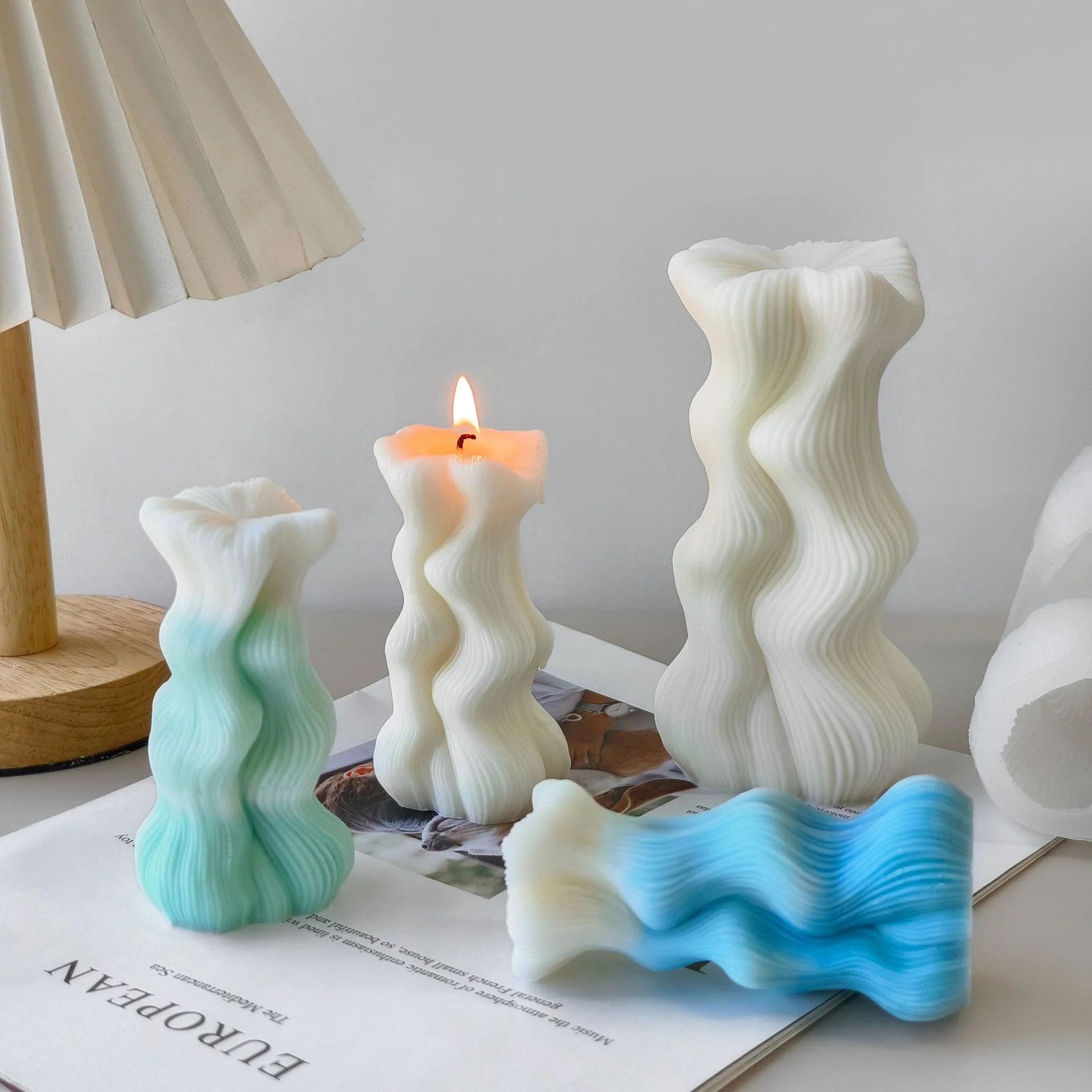 Rotating Column Aromatherapy Candle Silicone Mold Diy Wave Column Candle Ornament Mold Candle Making Silicone Moulds