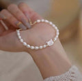 Cat Beaded Bracelet Natural Seashells 4-5MM AAA Quality Gold Plated Brass Freshwater Pearls Cute Exquisite Jewelry for Women