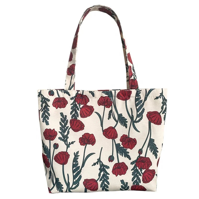 Custom Cotton Canvas Tote Beach Organic Reusable Canvas Tote Shopping Bag With Stock