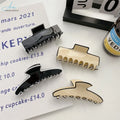 Korean Style Hair Clips Large Solid Color Grab Clip French Back of the Head Pan Hair Shark Clip Elegant Hair Accessories