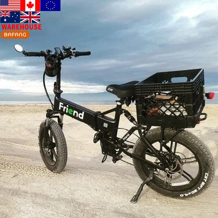 Bafang 20-Inch Electric Hybrid Bike Fat Tyre Folding Dirt E-bike USA Low Price Wholesale EU Stock 48V Lithium Battery Power