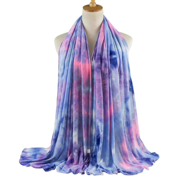 Like 2026 Hot Style Tie Dye Modal Jersey Headscarf Spot Wholesale Pad Dyeing Mercerized Cotton Sports Hijab Scarf
